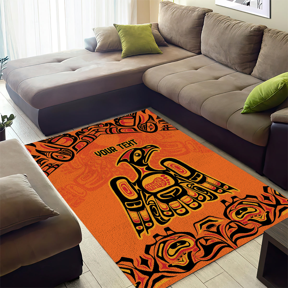 Personalized Every Child Matter Area Rug Canadian Native Indigenous Haida LT9 - Wonder Print Shop