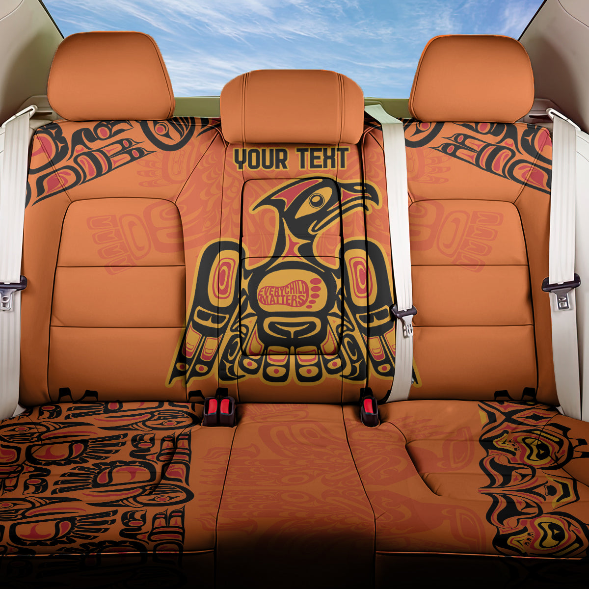 Personalized Every Child Matter Back Car Seat Cover Canadian Native Indigenous Haida LT9 - Wonder Print Shop