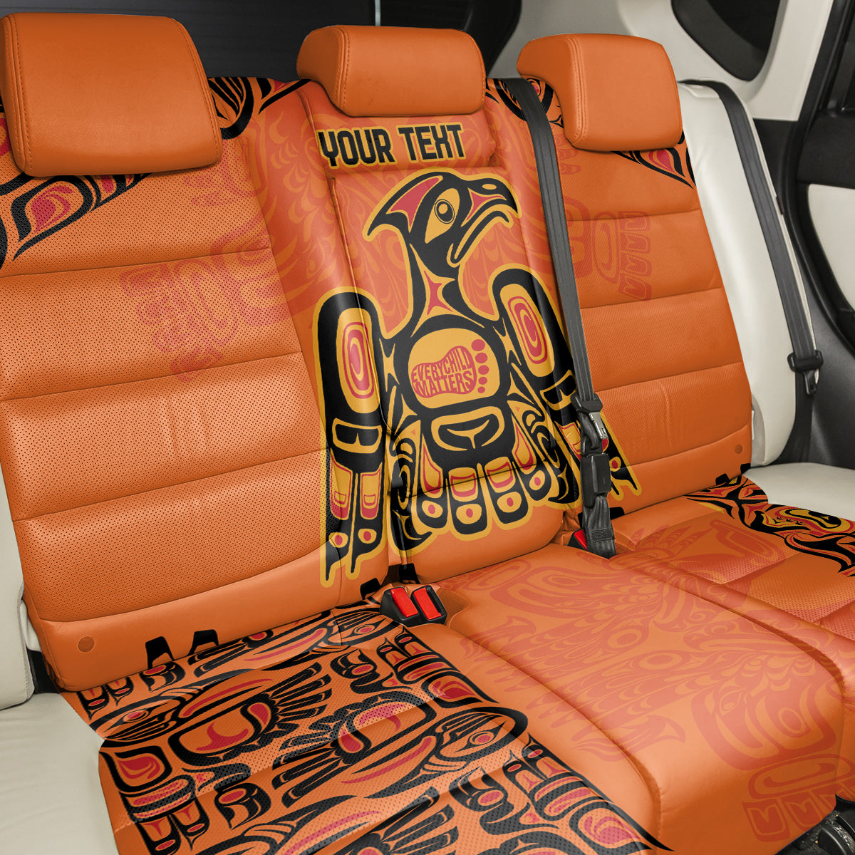 Personalized Every Child Matter Back Car Seat Cover Canadian Native Indigenous Haida LT9 - Wonder Print Shop