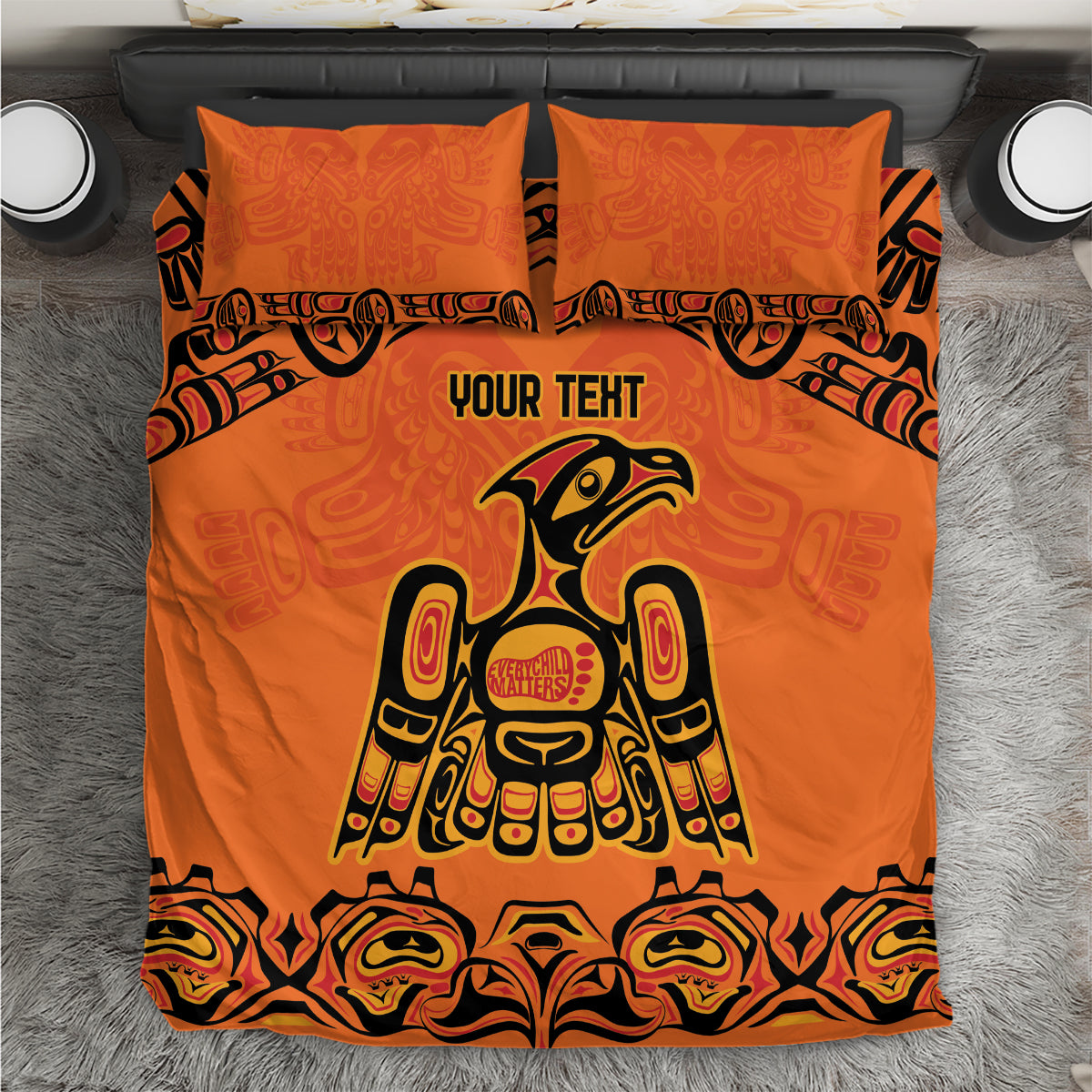 Personalized Every Child Matter Bedding Set Canadian Native Indigenous Haida LT9 - Wonder Print Shop