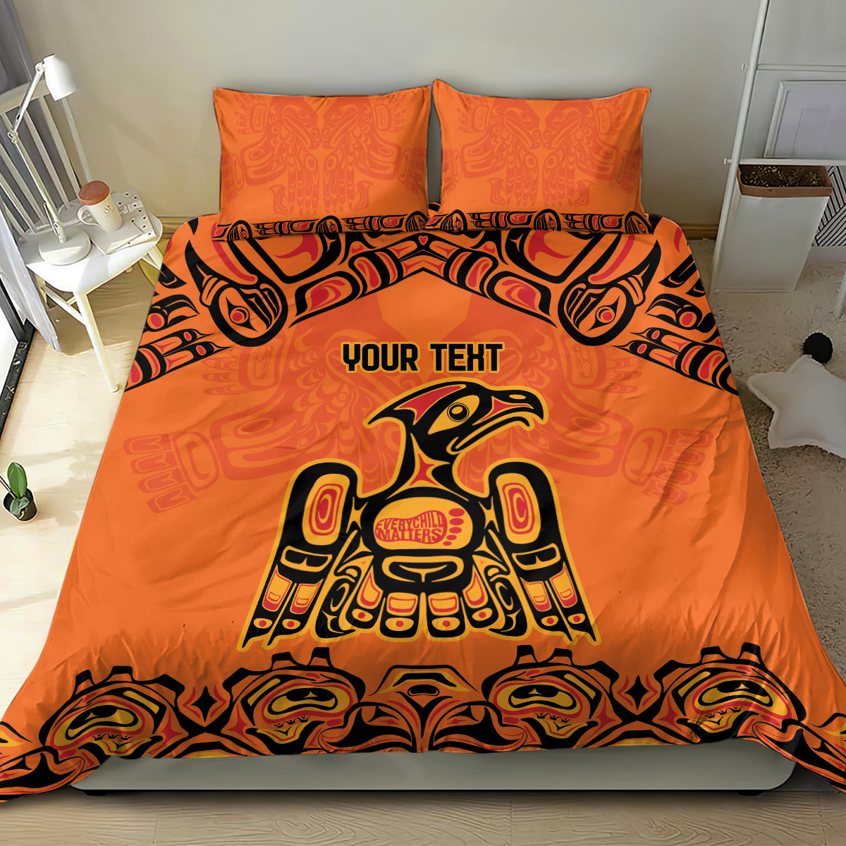 Personalized Every Child Matter Bedding Set Canadian Native Indigenous Haida LT9 - Wonder Print Shop