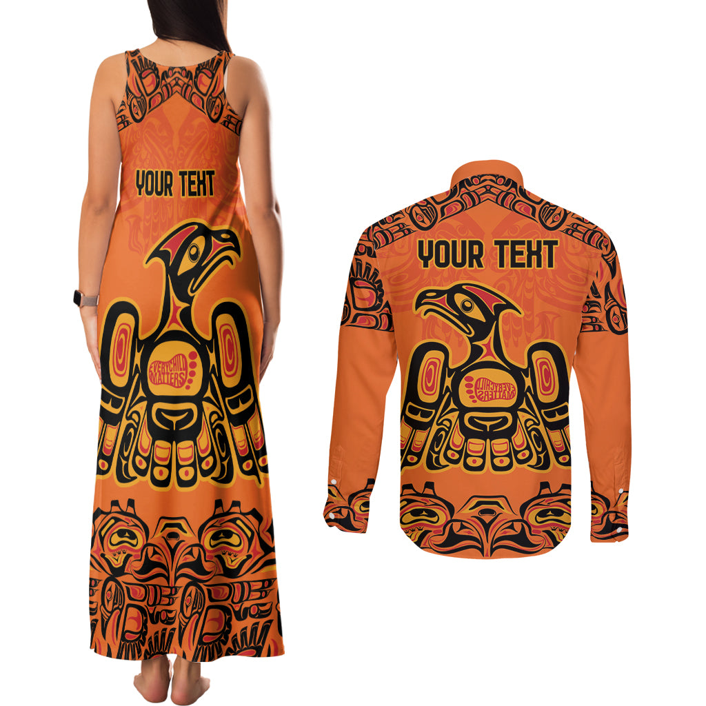 Personalized Every Child Matter Couples Matching Tank Maxi Dress and Long Sleeve Button Shirt Canadian Native Indigenous Haida LT9 - Wonder Print Shop