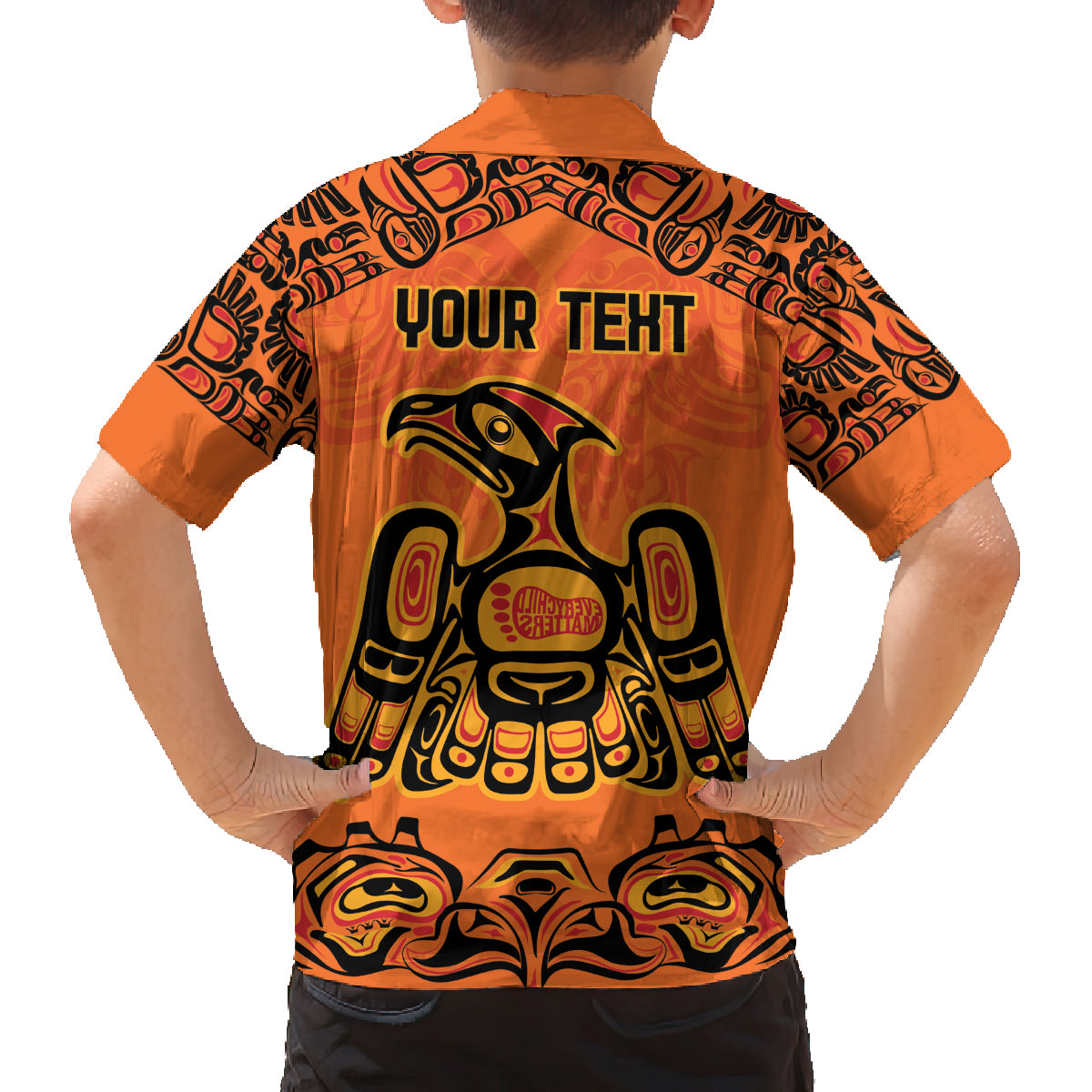 Personalized Every Child Matter Family Matching Long Sleeve Bodycon Dress and Hawaiian Shirt Canadian Native Indigenous Haida LT9 - Wonder Print Shop