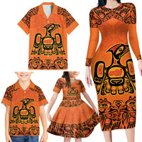 Personalized Every Child Matter Family Matching Long Sleeve Bodycon Dress and Hawaiian Shirt Canadian Native Indigenous Haida LT9 - Wonder Print Shop