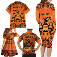 Personalized Every Child Matter Family Matching Long Sleeve Bodycon Dress and Hawaiian Shirt Canadian Native Indigenous Haida LT9 - Wonder Print Shop