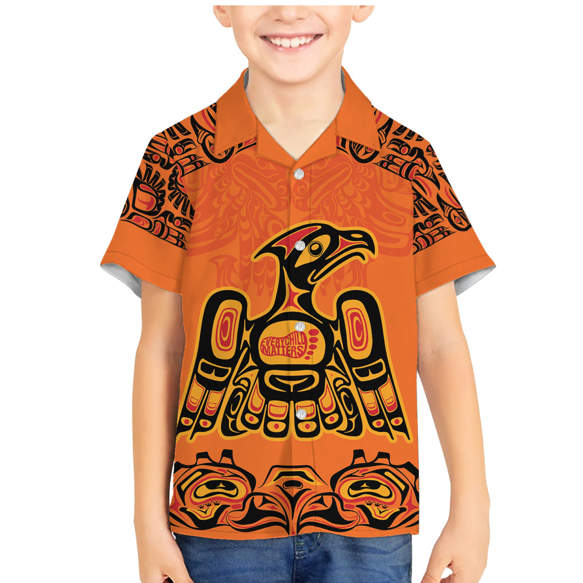 Personalized Every Child Matter Family Matching Mermaid Dress and Hawaiian Shirt Canadian Native Indigenous Haida LT9 - Wonder Print Shop