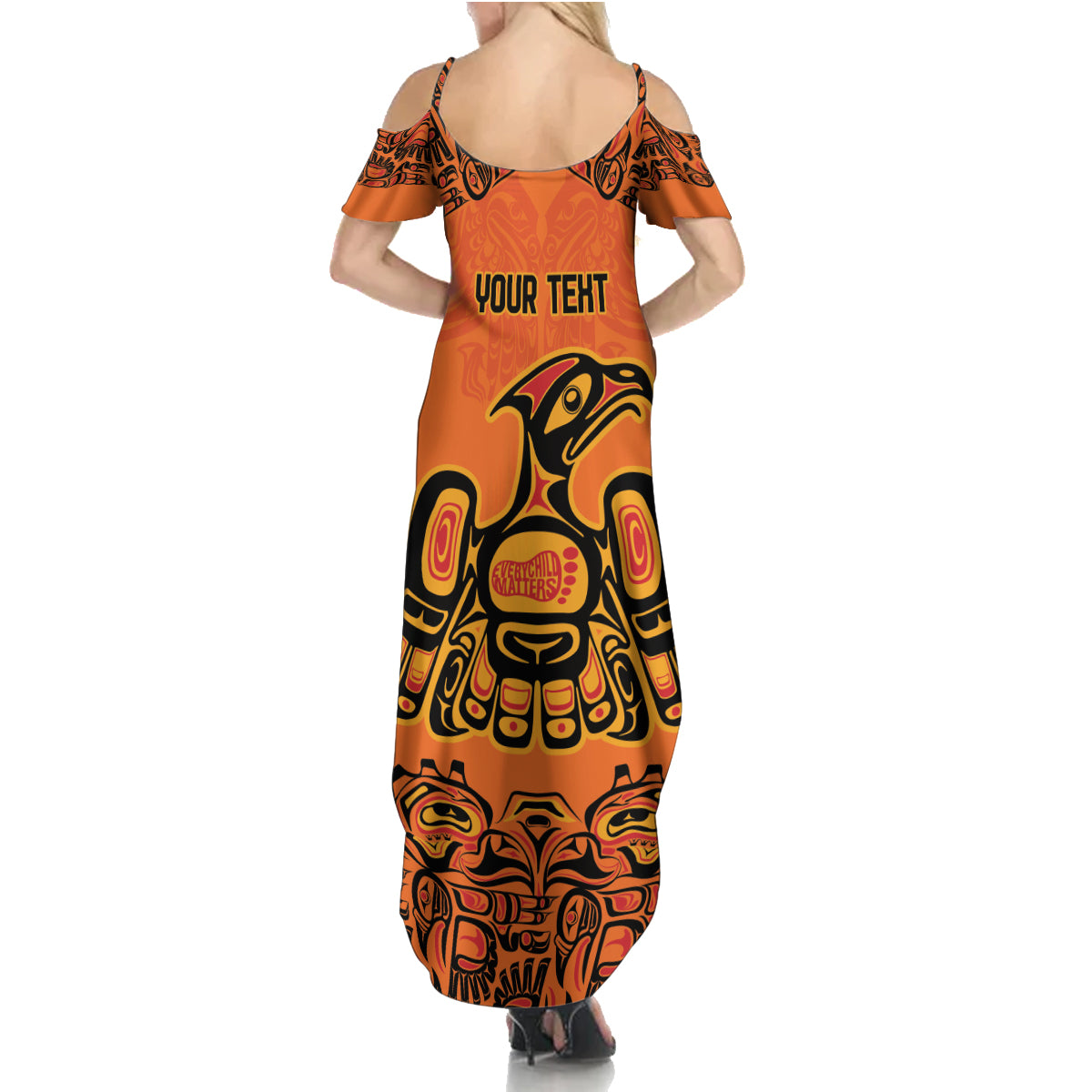 Personalized Every Child Matter Family Matching Summer Maxi Dress and Hawaiian Shirt Canadian Native Indigenous Haida - Wonder Print Shop