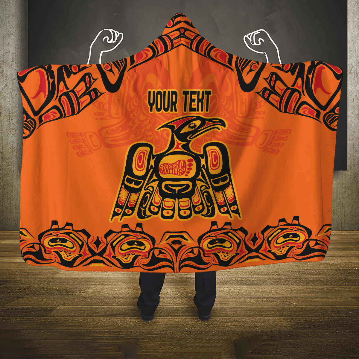 Personalized Every Child Matter Hooded Blanket Canadian Native Indigenous Haida