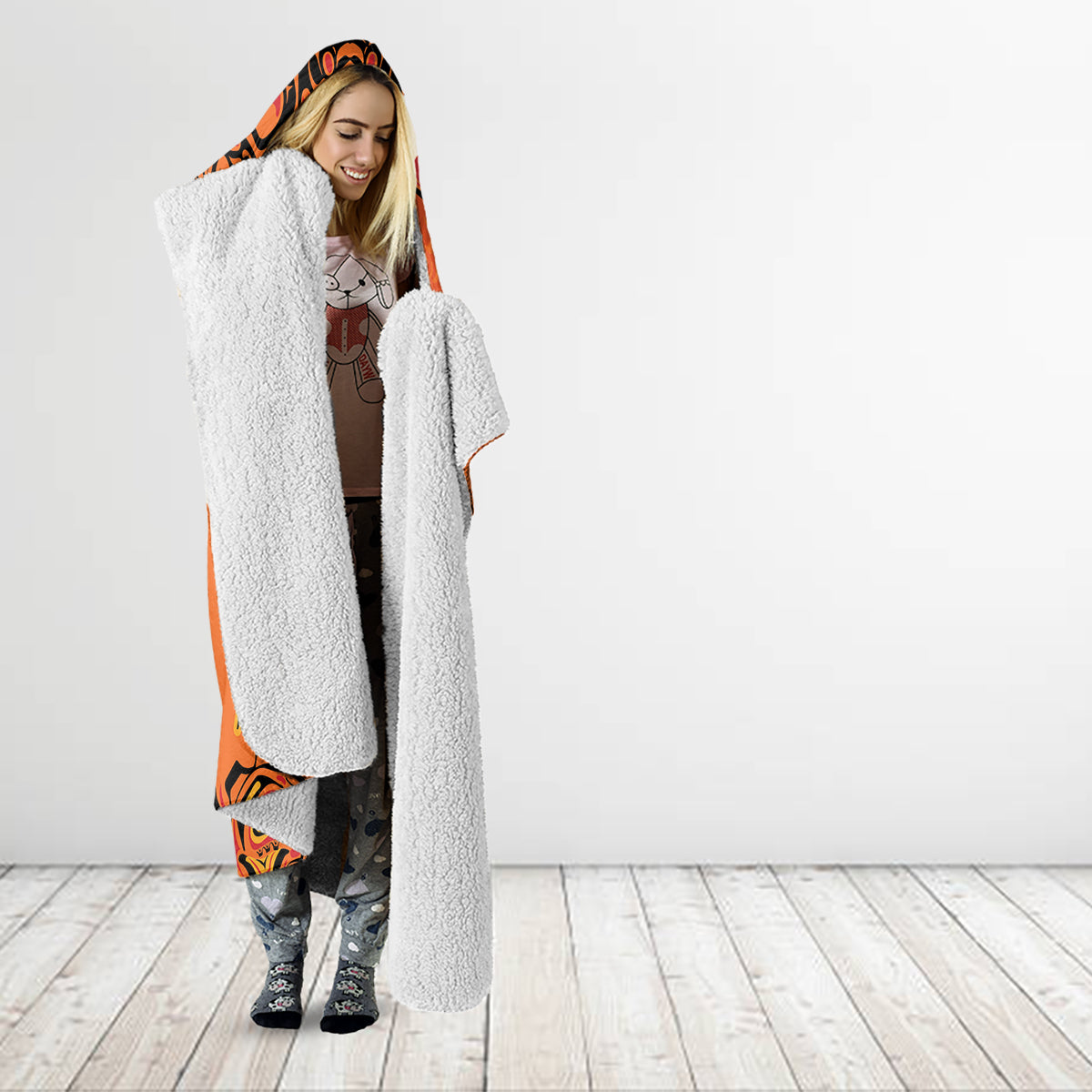 Personalized Every Child Matter Hooded Blanket Canadian Native Indigenous Haida