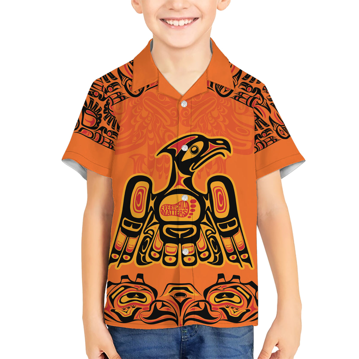 Personalized Every Child Matter Kid Hawaiian Shirt Canadian Native Indigenous Haida - Wonder Print Shop