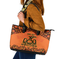 Personalized Every Child Matter Leather Tote Bag Canadian Native Indigenous Haida - Wonder Print Shop