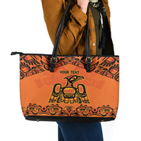 Personalized Every Child Matter Leather Tote Bag Canadian Native Indigenous Haida - Wonder Print Shop