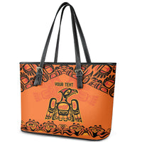 Personalized Every Child Matter Leather Tote Bag Canadian Native Indigenous Haida - Wonder Print Shop
