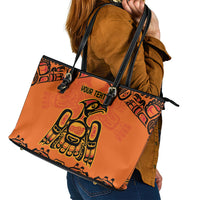 Personalized Every Child Matter Leather Tote Bag Canadian Native Indigenous Haida - Wonder Print Shop