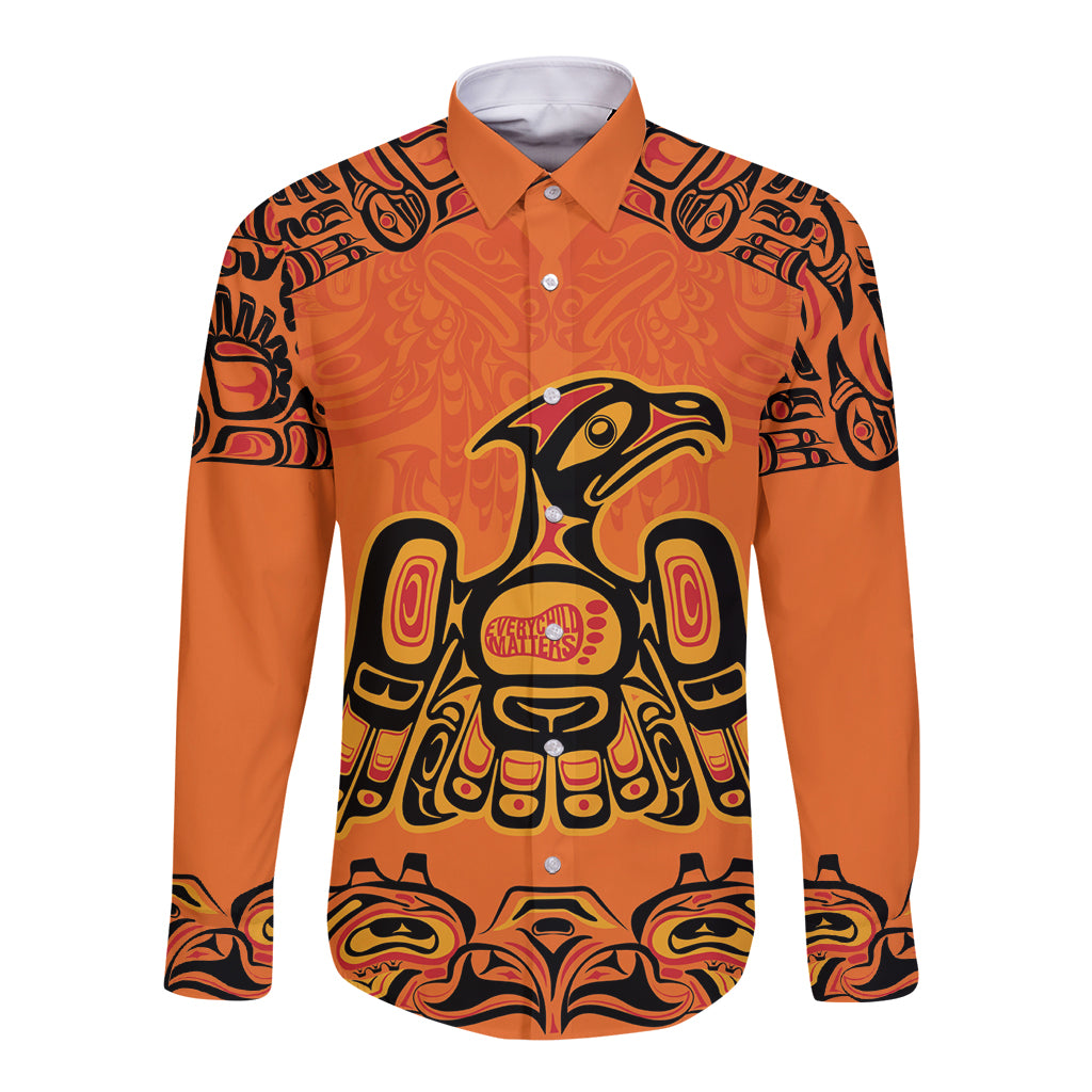 Personalized Every Child Matter Long Sleeve Button Shirt Canadian Native Indigenous Haida - Wonder Print Shop