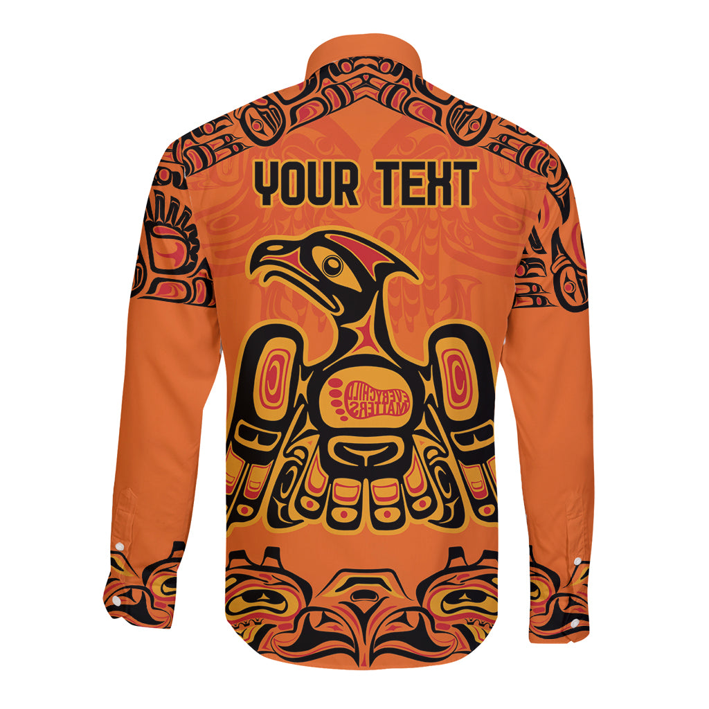 Personalized Every Child Matter Long Sleeve Button Shirt Canadian Native Indigenous Haida - Wonder Print Shop