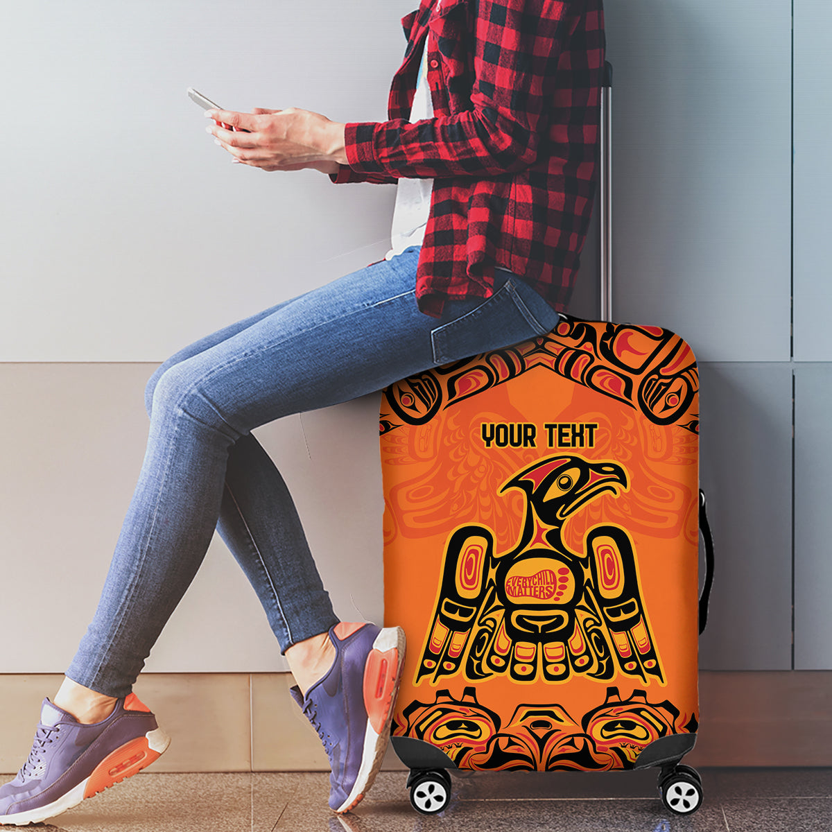 Personalized Every Child Matter Luggage Cover Canadian Native Indigenous Haida - Wonder Print Shop