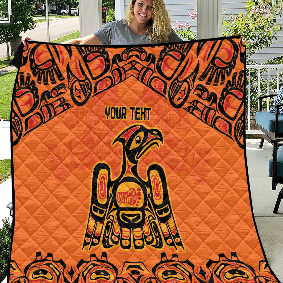 Personalized Every Child Matter Quilt Canadian Native Indigenous Haida
