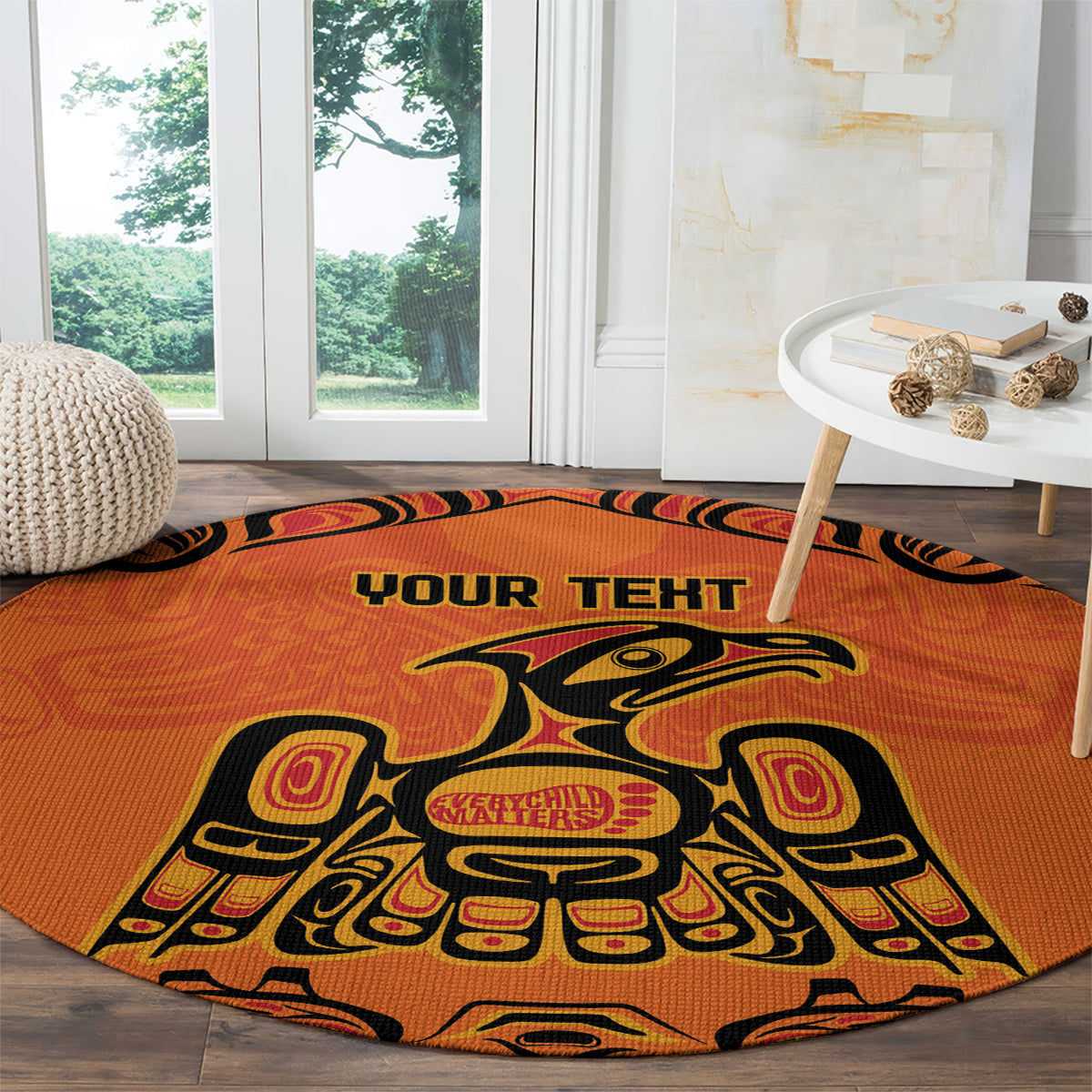 Personalized Every Child Matter Round Carpet Canadian Native Indigenous Haida