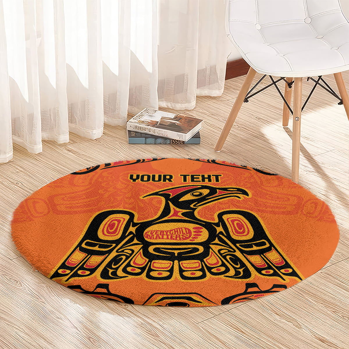 Personalized Every Child Matter Round Carpet Canadian Native Indigenous Haida
