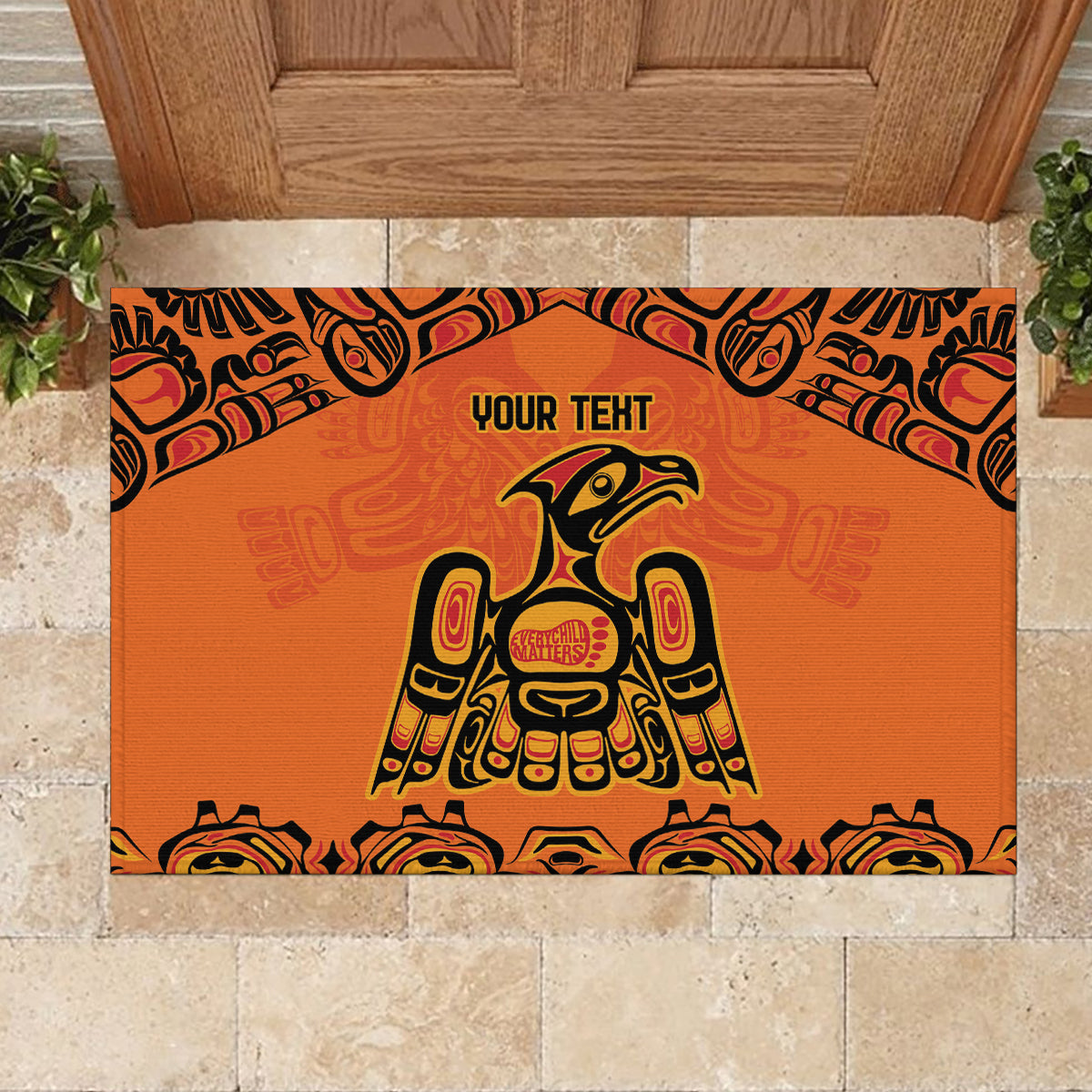 Personalized Every Child Matter Rubber Doormat Canadian Native Indigenous Haida - Wonder Print Shop