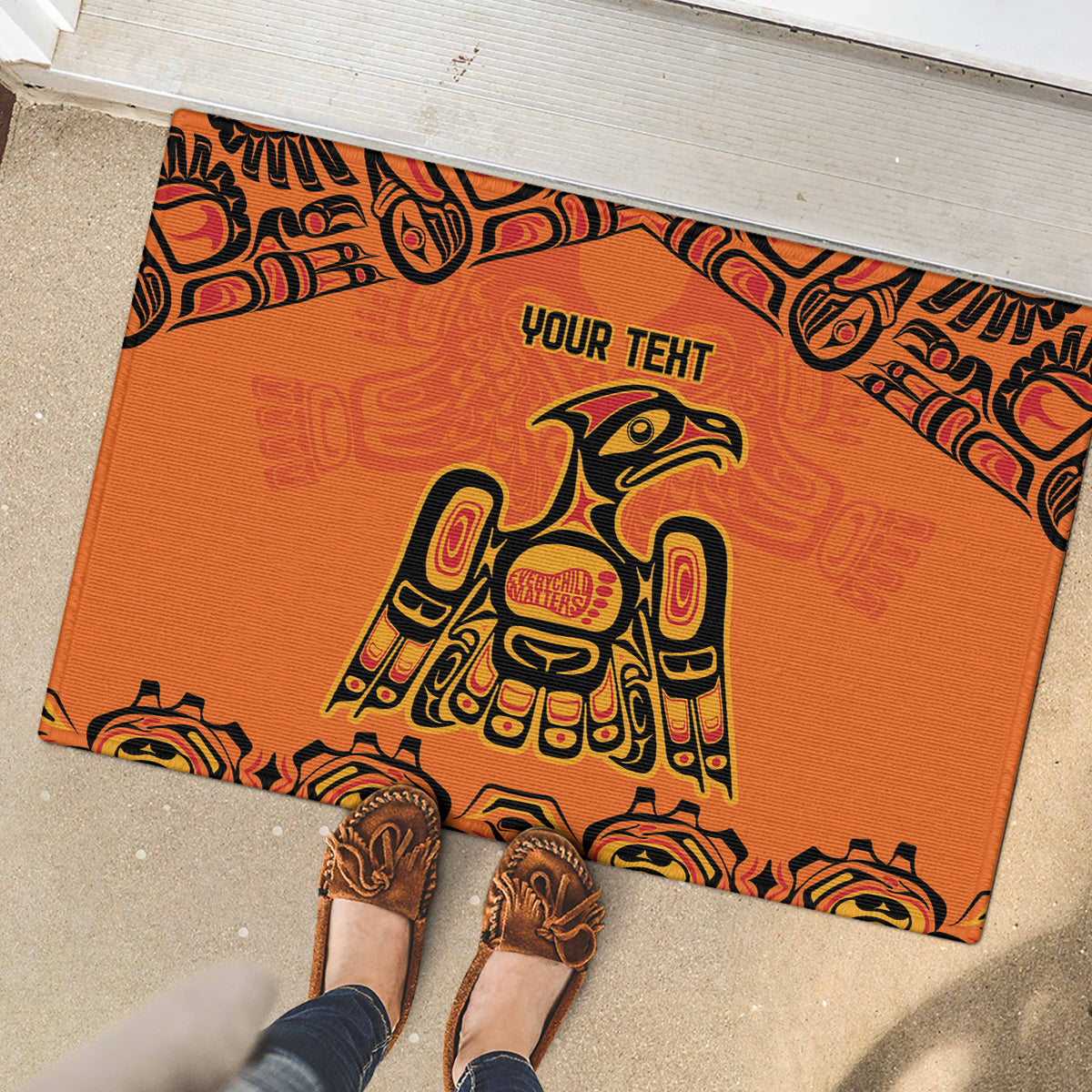 Personalized Every Child Matter Rubber Doormat Canadian Native Indigenous Haida - Wonder Print Shop