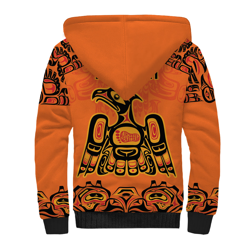 Personalized Every Child Matter Sherpa Hoodie Canadian Native Indigenous Haida - Wonder Print Shop