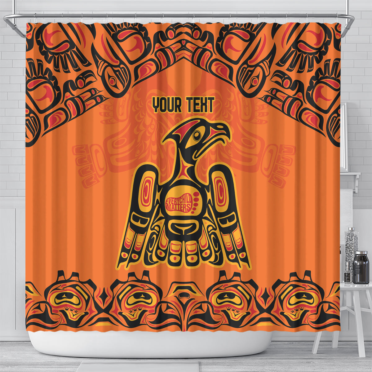 Personalized Every Child Matter Shower Curtain Canadian Native Indigenous Haida