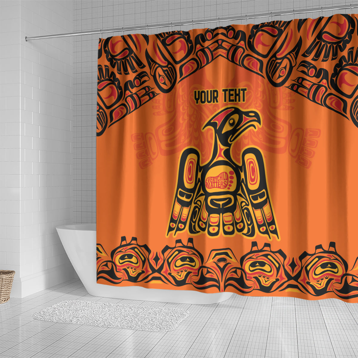 Personalized Every Child Matter Shower Curtain Canadian Native Indigenous Haida