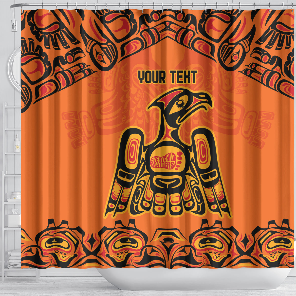 Personalized Every Child Matter Shower Curtain Canadian Native Indigenous Haida