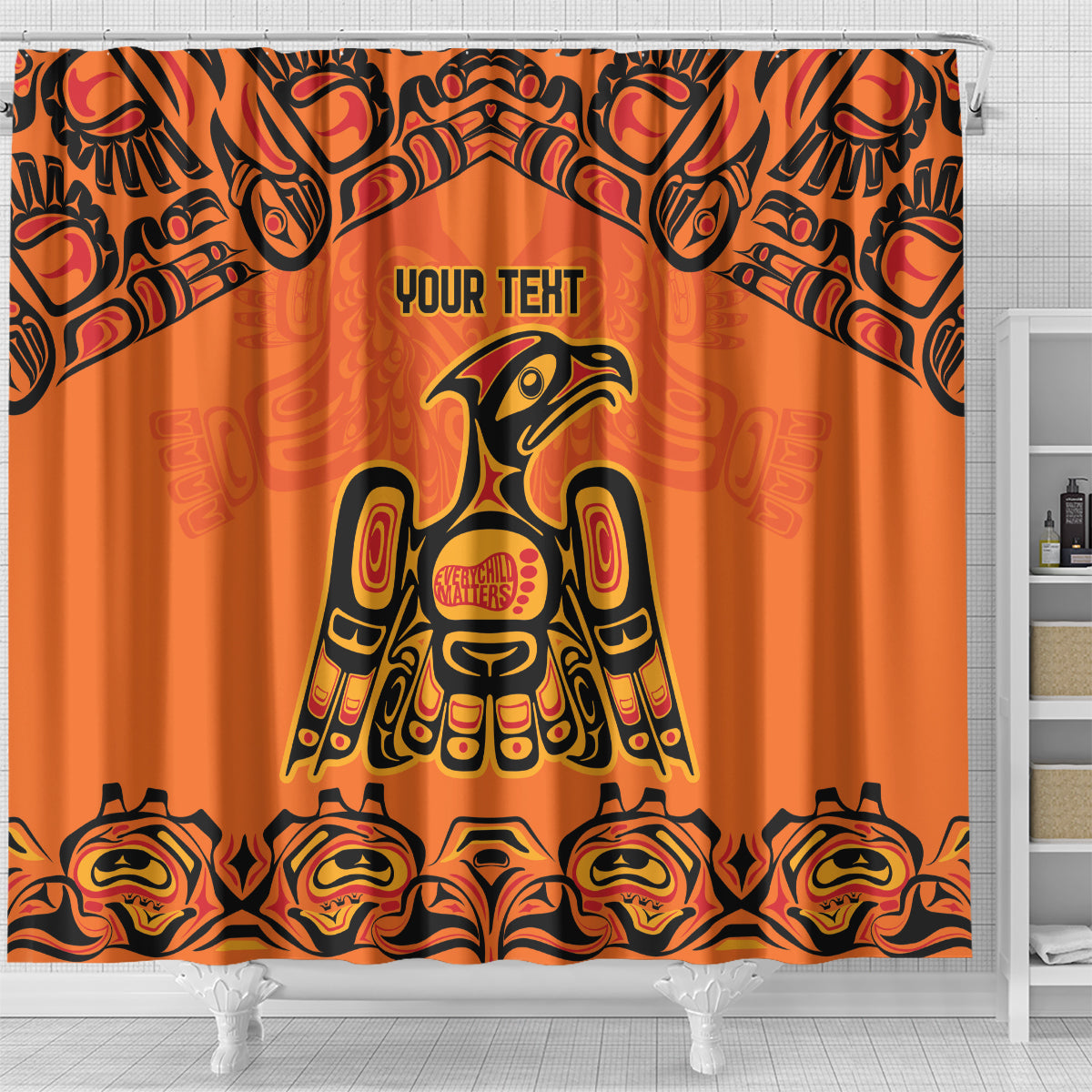 Personalized Every Child Matter Shower Curtain Canadian Native Indigenous Haida