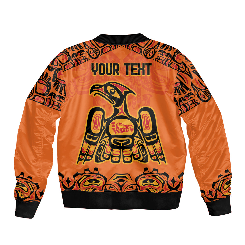 Personalized Every Child Matter Sleeve Zip Bomber Jacket Canadian Native Indigenous Haida - Wonder Print Shop