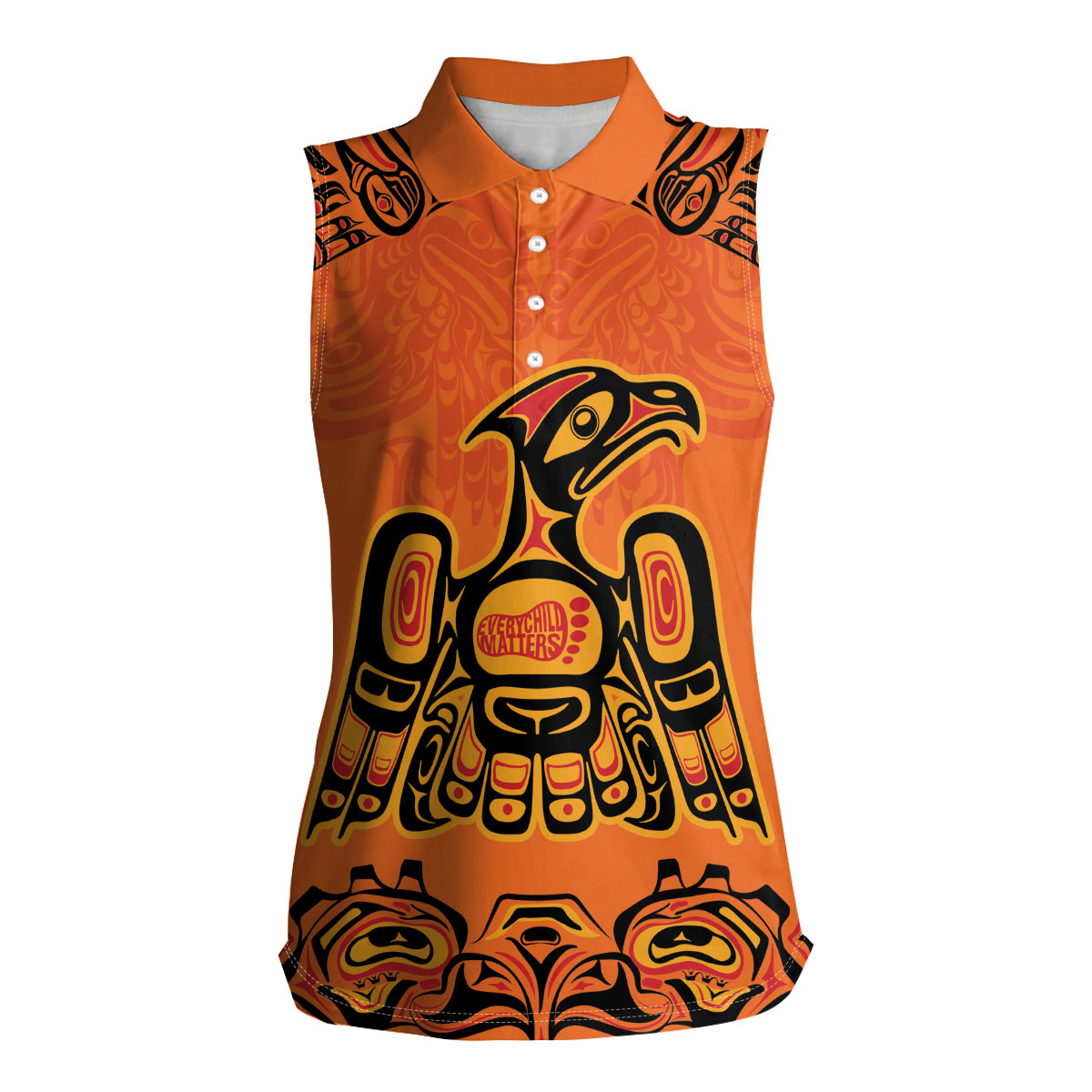 Personalized Every Child Matter Women Sleeveless Polo Shirt Canadian Native Indigenous Haida - Wonder Print Shop
