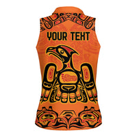 Personalized Every Child Matter Women Sleeveless Polo Shirt Canadian Native Indigenous Haida - Wonder Print Shop