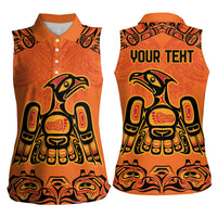 Personalized Every Child Matter Women Sleeveless Polo Shirt Canadian Native Indigenous Haida - Wonder Print Shop