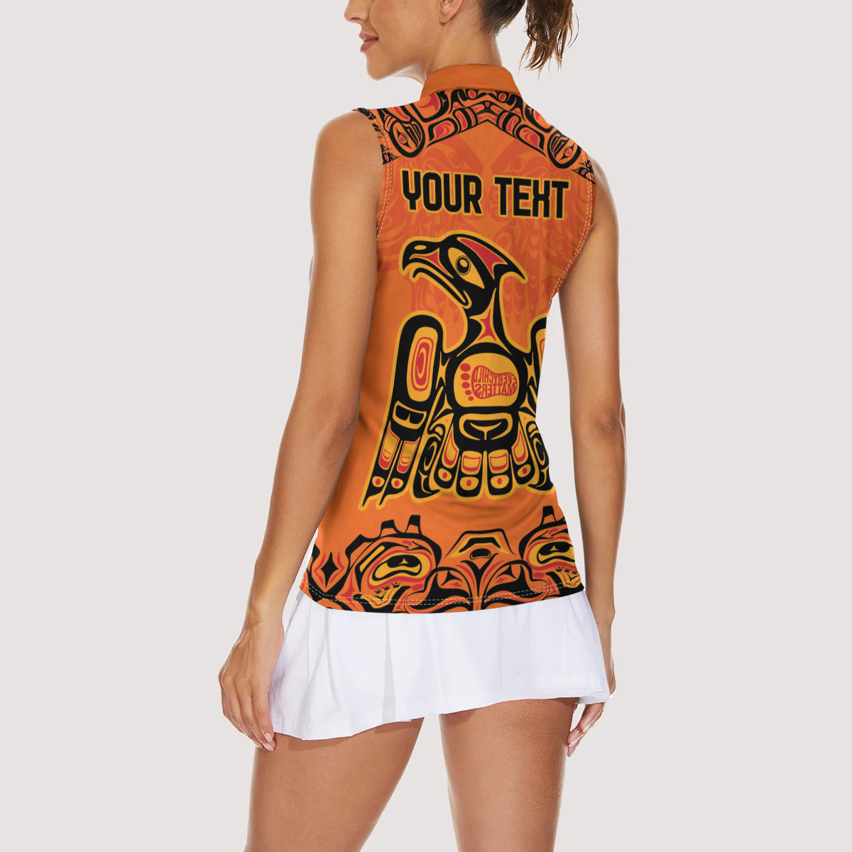 Personalized Every Child Matter Women Sleeveless Polo Shirt Canadian Native Indigenous Haida - Wonder Print Shop