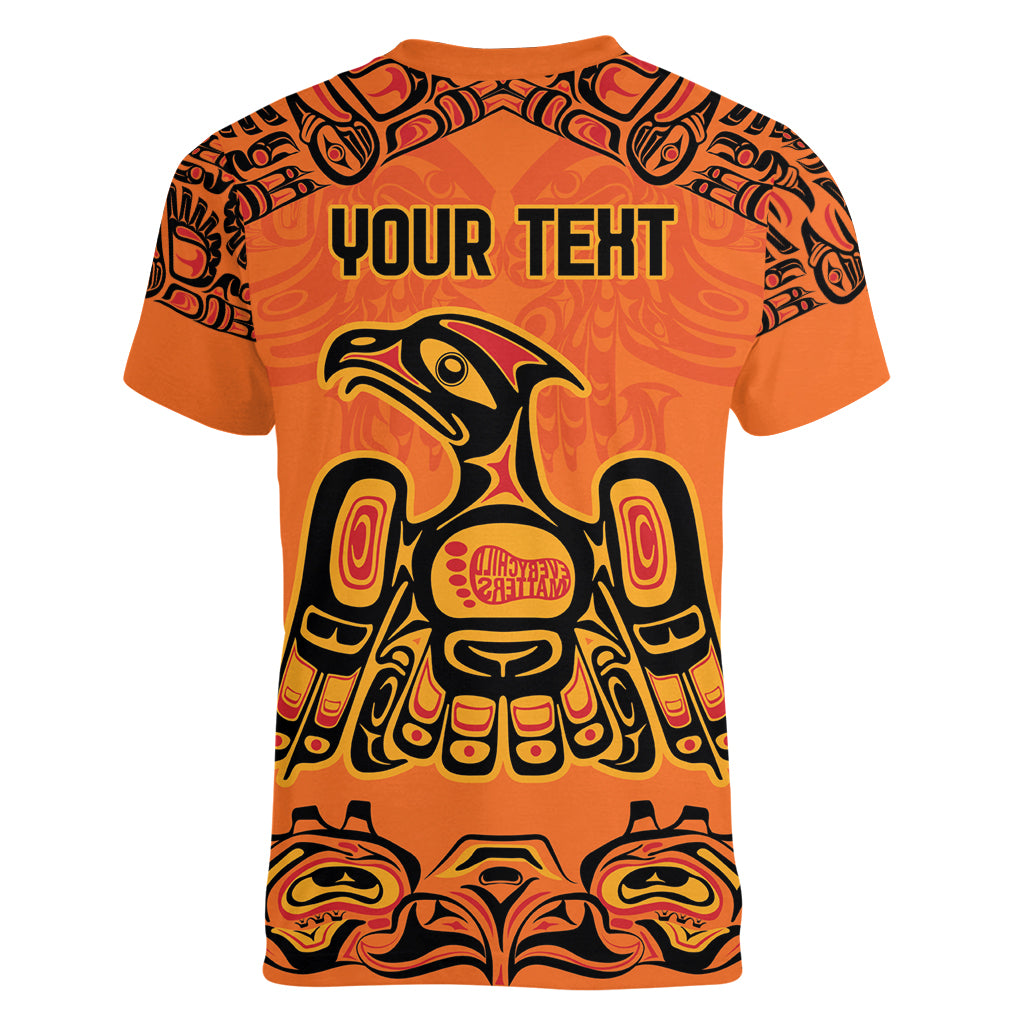 Personalized Every Child Matter Women V-Neck T-Shirt Canadian Native Indigenous Haida - Wonder Print Shop