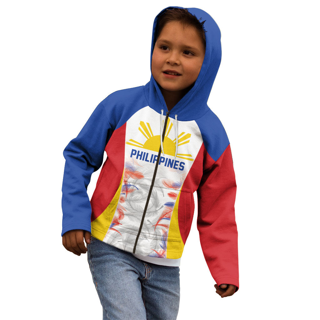 Philippines Flag Day Kid Hoodie Filipino Feather Pattern