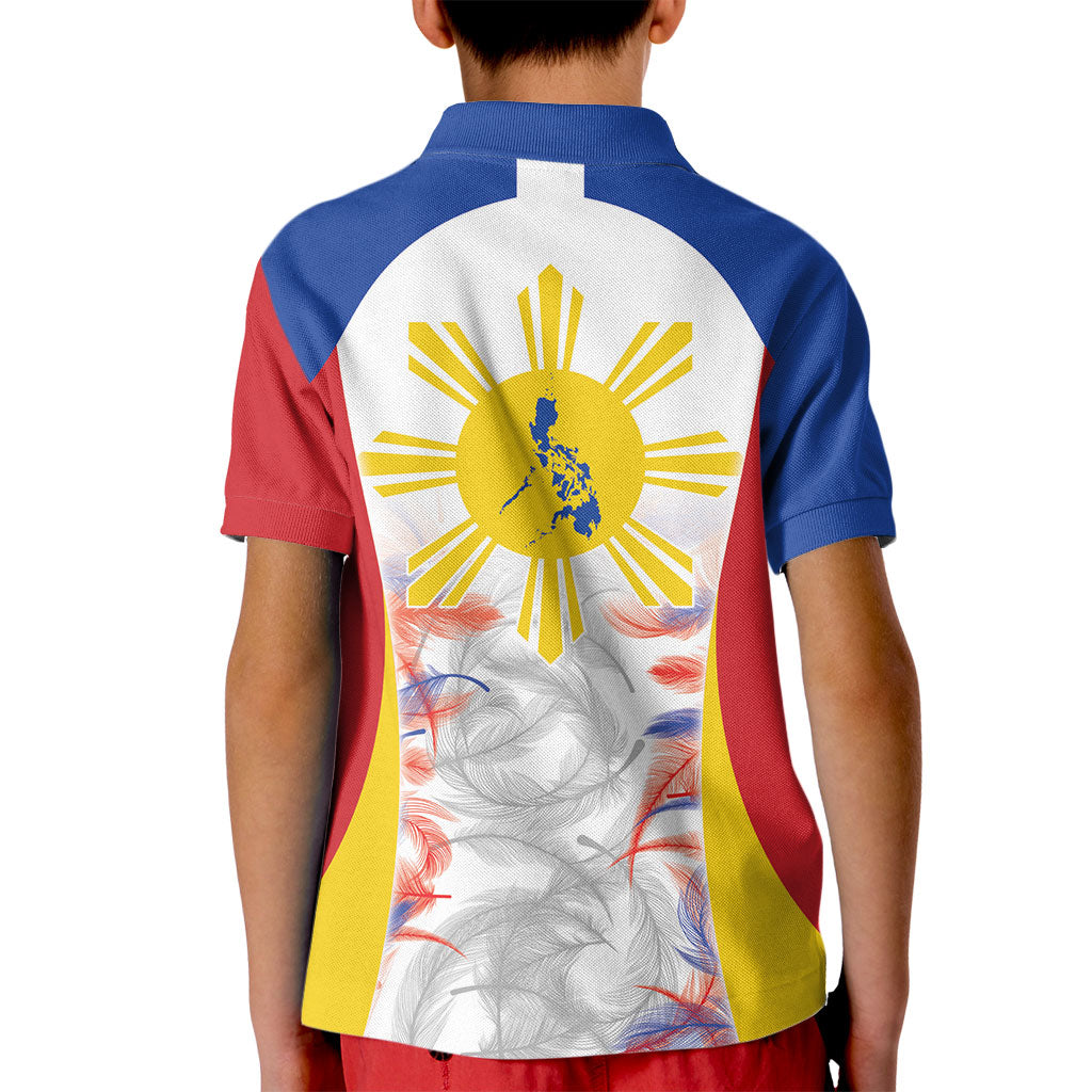 Philippines Flag Day Kid Polo Shirt Filipino Feather Pattern