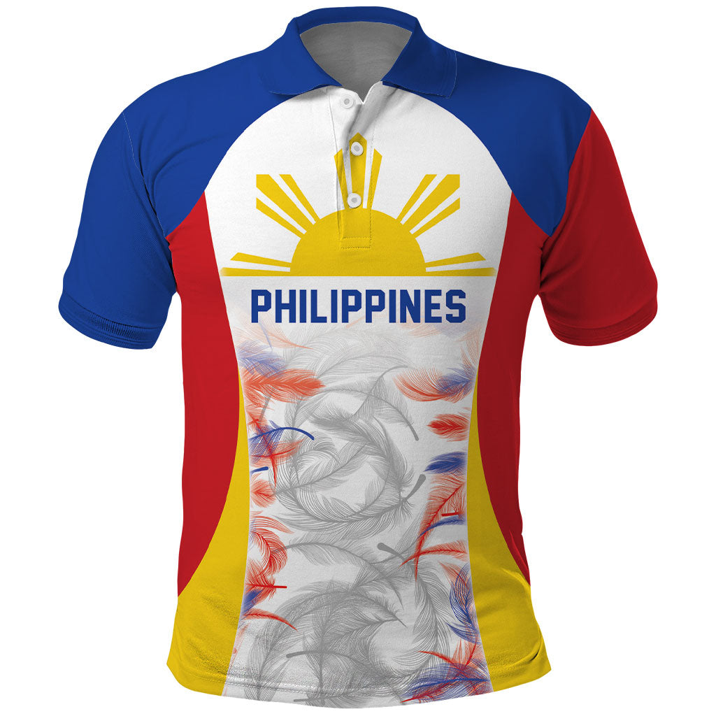 Philippines Flag Day Polo Shirt Filipino Feather Pattern