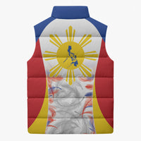 Philippines Flag Day Sleeveless Puffer Jacket Filipino Feather Pattern