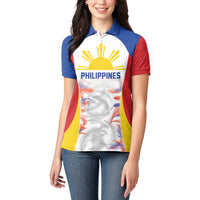 Philippines Flag Day Women Polo Shirt Filipino Feather Pattern