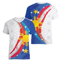 Philippines Flag Day Women V-Neck T-Shirt Filipino Pride Shines Bright On Flag Day