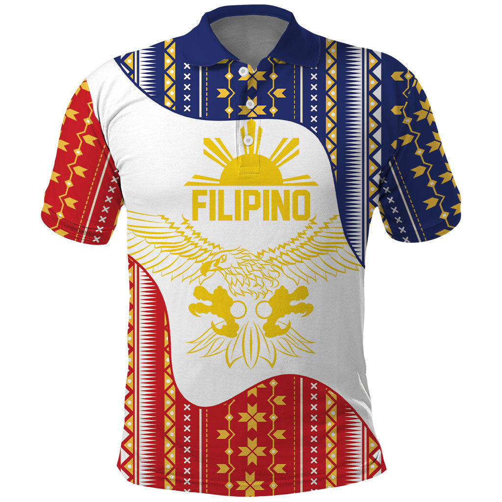 Philippines Flag Day Polo Shirt Filipino Traditional Igorot Tribal Pattern