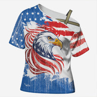 United States Flag Day Cross Shoulder Shirt Proud To Honor The Stars And Stripes