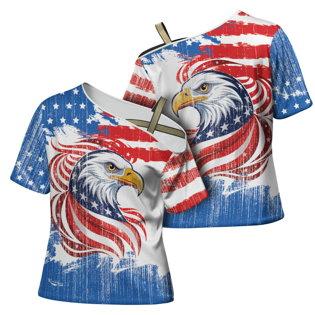 United States Flag Day Cross Shoulder Shirt Proud To Honor The Stars And Stripes