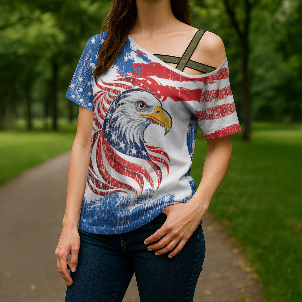 United States Flag Day Cross Shoulder Shirt Proud To Honor The Stars And Stripes