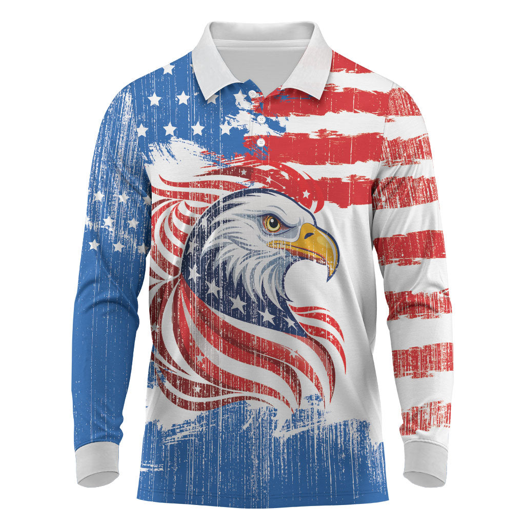 United States Flag Day Long Sleeve Polo Shirt Proud To Honor The Stars And Stripes