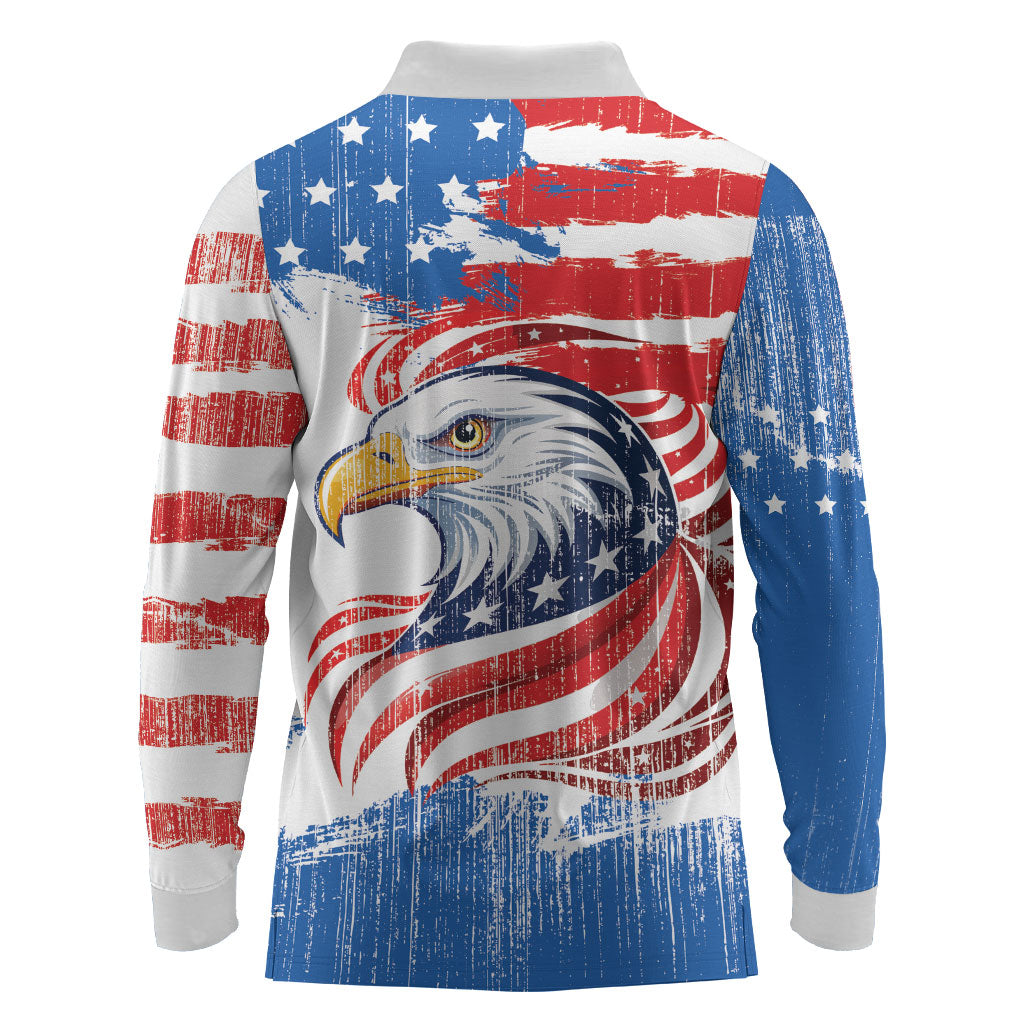 United States Flag Day Long Sleeve Polo Shirt Proud To Honor The Stars And Stripes