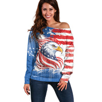 United States Flag Day Off Shoulder Sweater Proud To Honor The Stars And Stripes